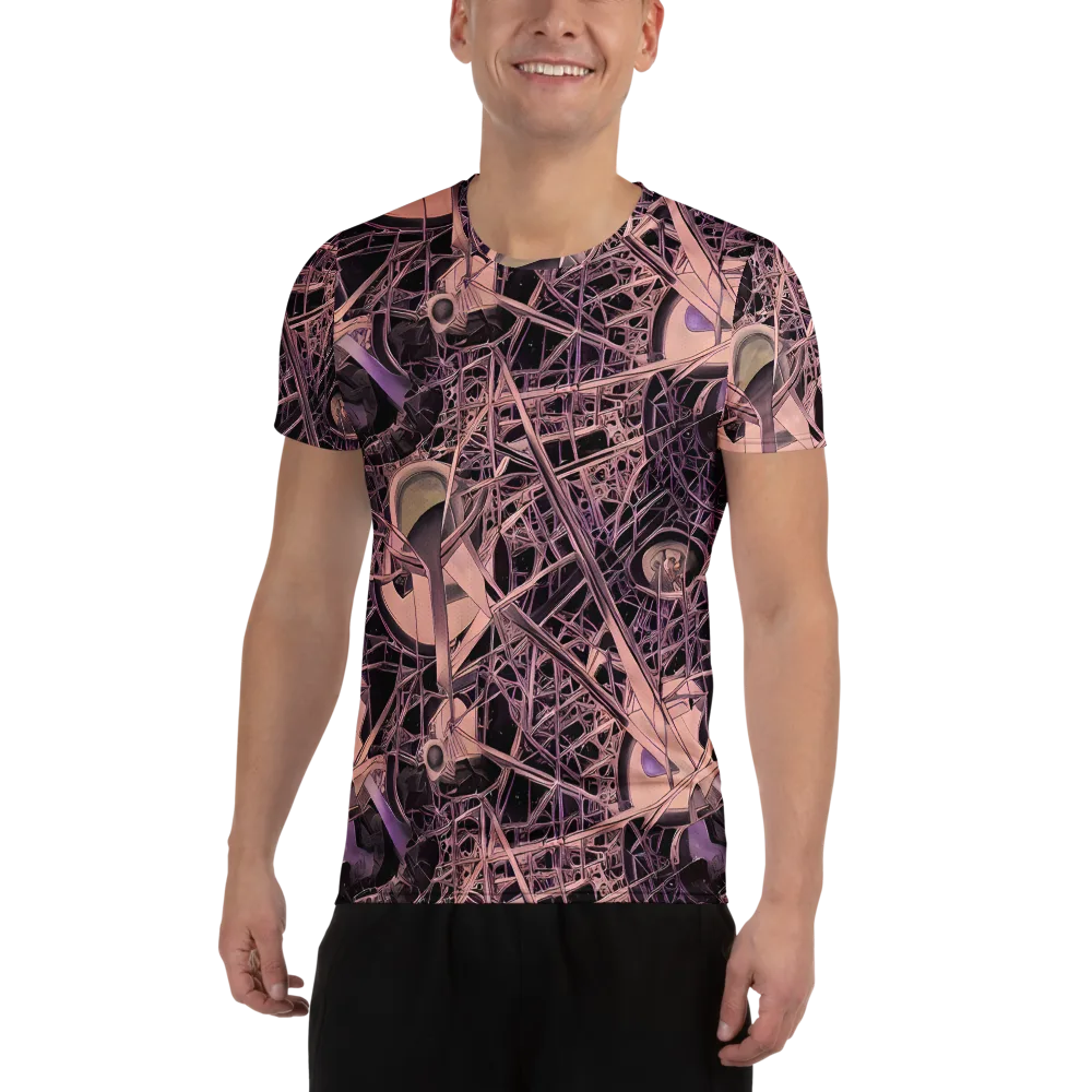 Mauve Labyrinth on Men's Athletic T-Shirt — Front