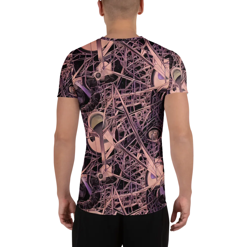 Mauve Labyrinth on Men's Athletic T-Shirt — Back
