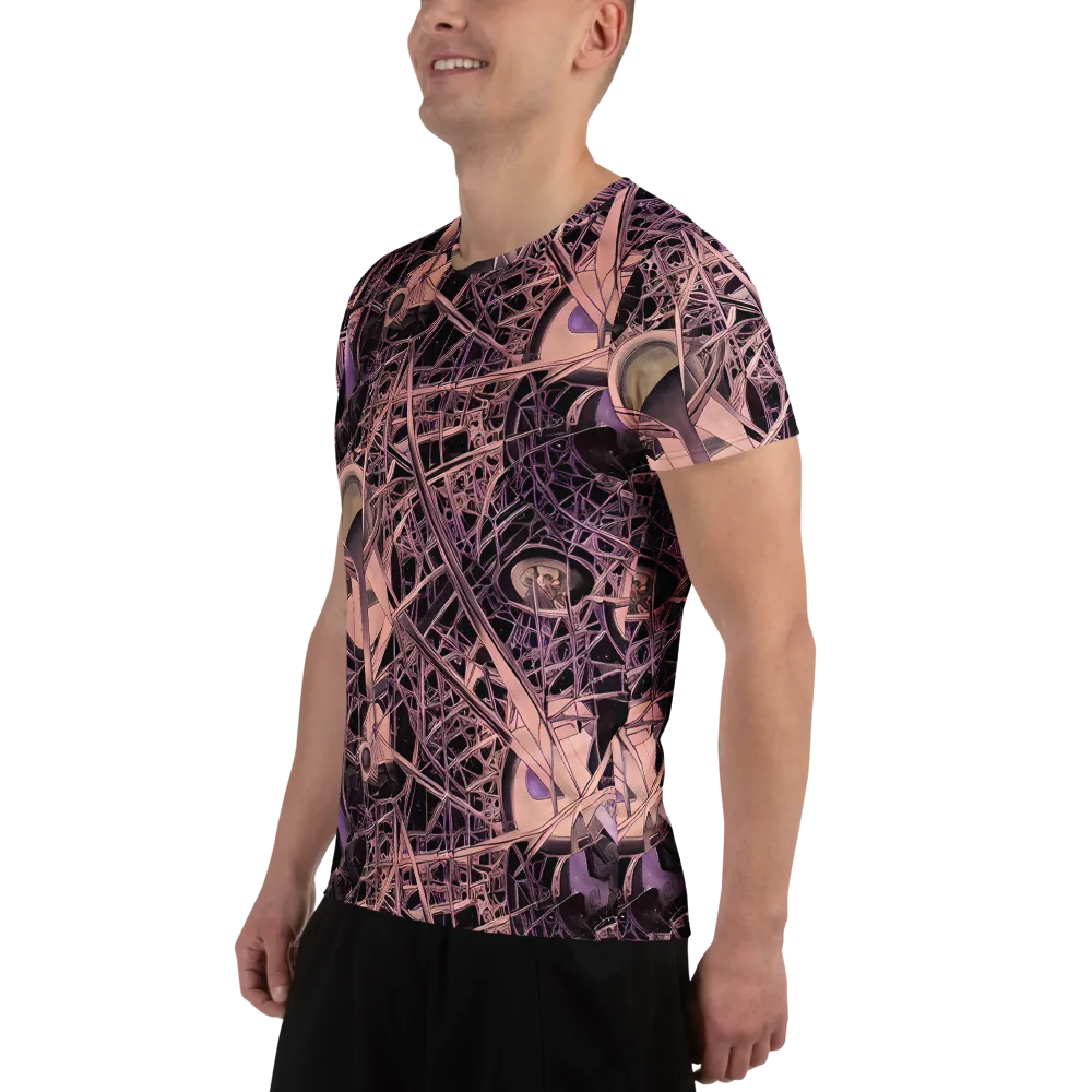 Mauve Labyrinth on Men's Athletic T-Shirt — Left