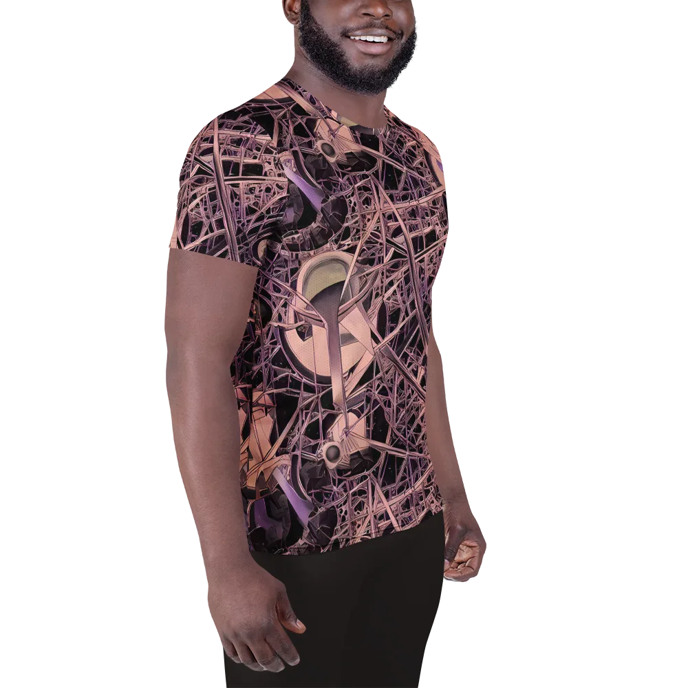 Mauve Labyrinth on Men's Athletic T-Shirt — Right