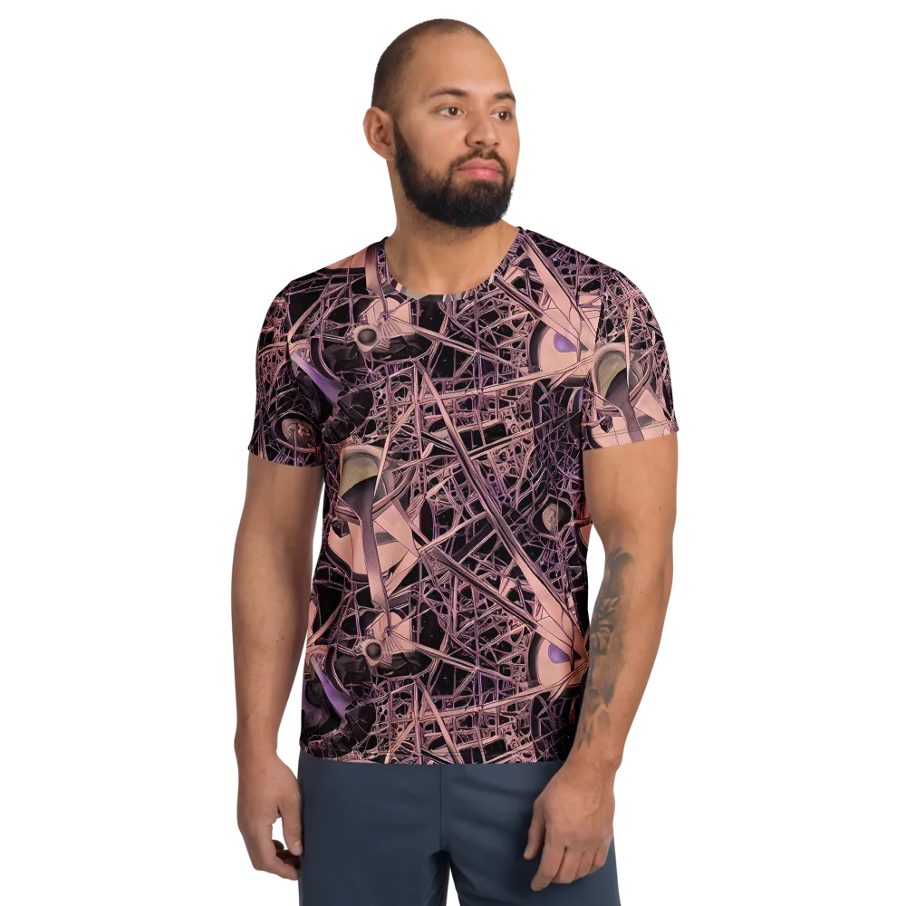 Mauve Labyrinth on Men's Athletic T-Shirt — Front