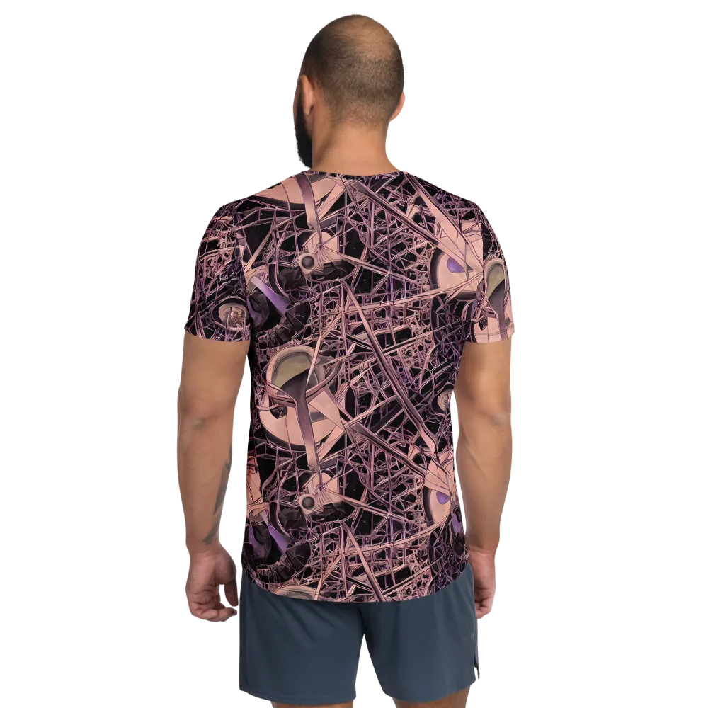 Mauve Labyrinth on Men's Athletic T-Shirt — Back
