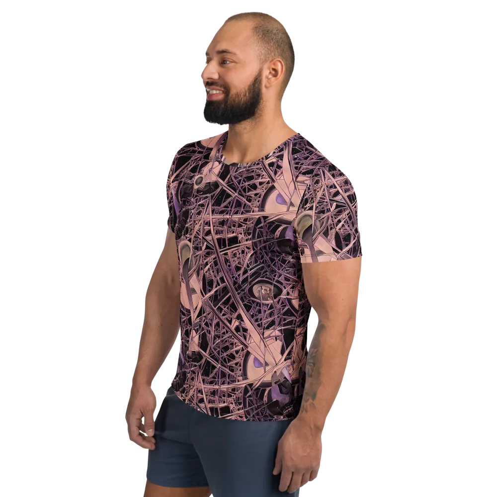 Mauve Labyrinth on Men's Athletic T-Shirt — Left