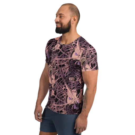 Mauve Labyrinth on a Men's Athletic T-Shirt