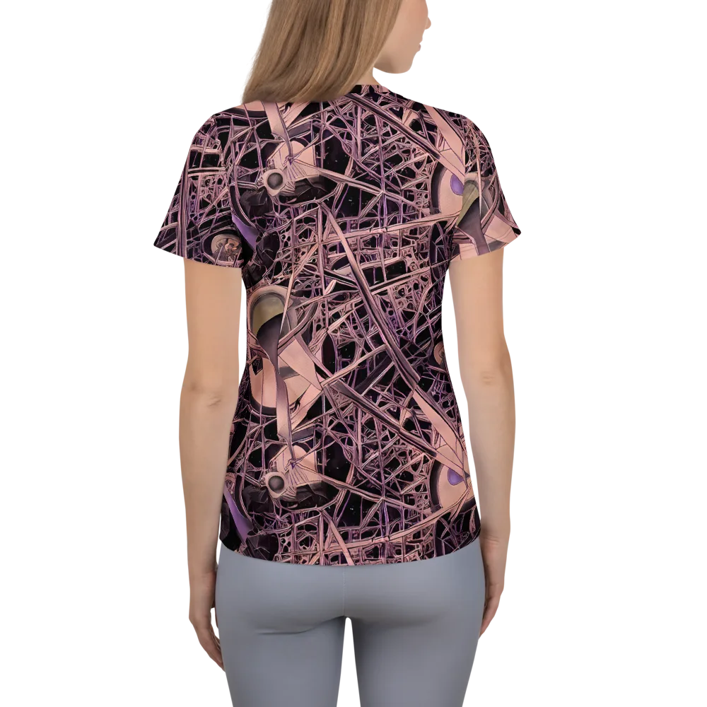 Mauve Labyrinth on Women's Athletic T-Shirt — Back