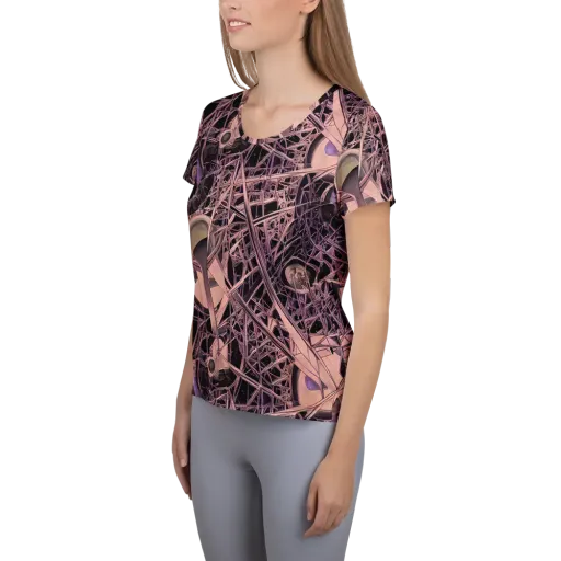 Mauve Labyrinth on a Women's Athletic T-Shirt