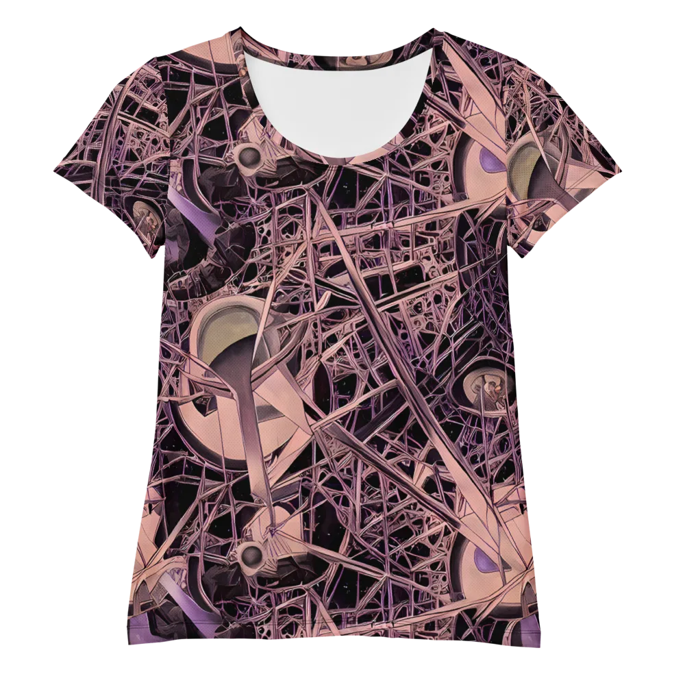 Mauve Labyrinth on Women's Athletic T-Shirt — Front