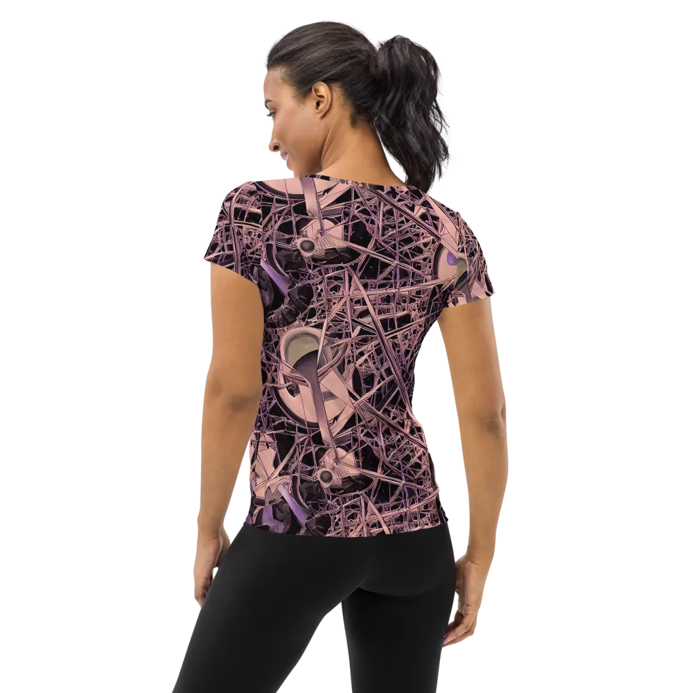 Mauve Labyrinth on Women's Athletic T-Shirt — Back