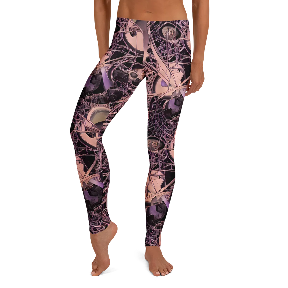Mauve Labyrinth on Leggings — Front