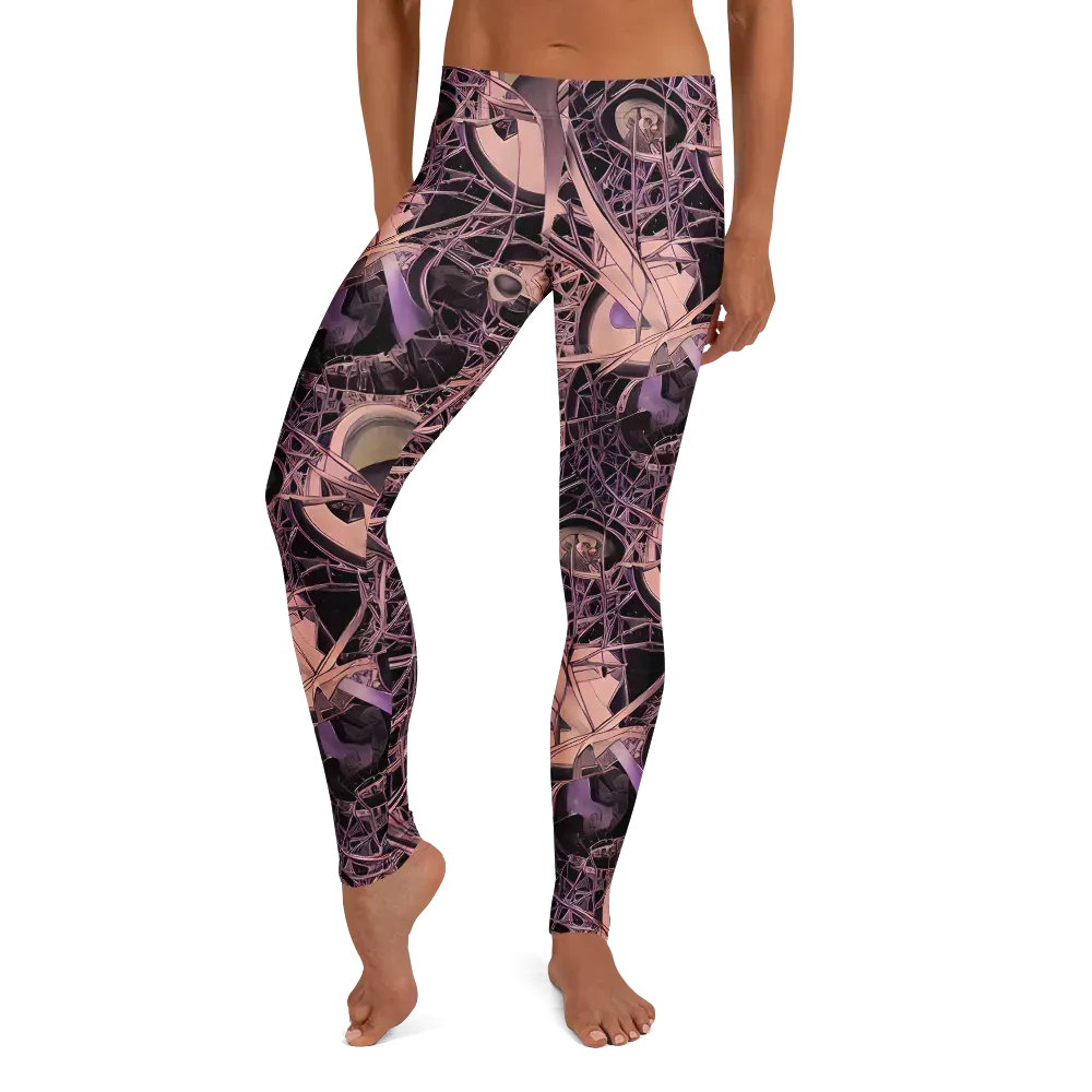 Mauve Labyrinth on Leggings — Front