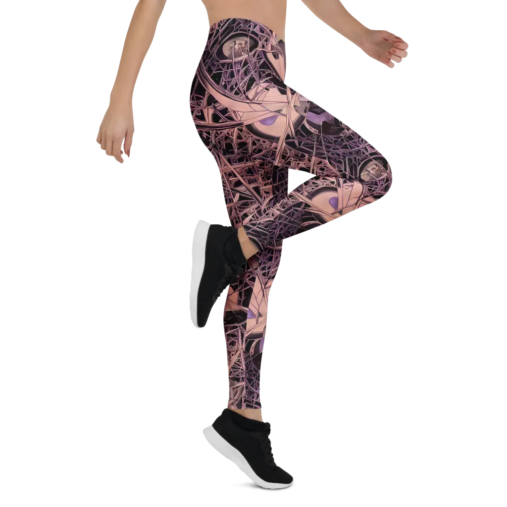 Mauve Labyrinth on Leggings — Right