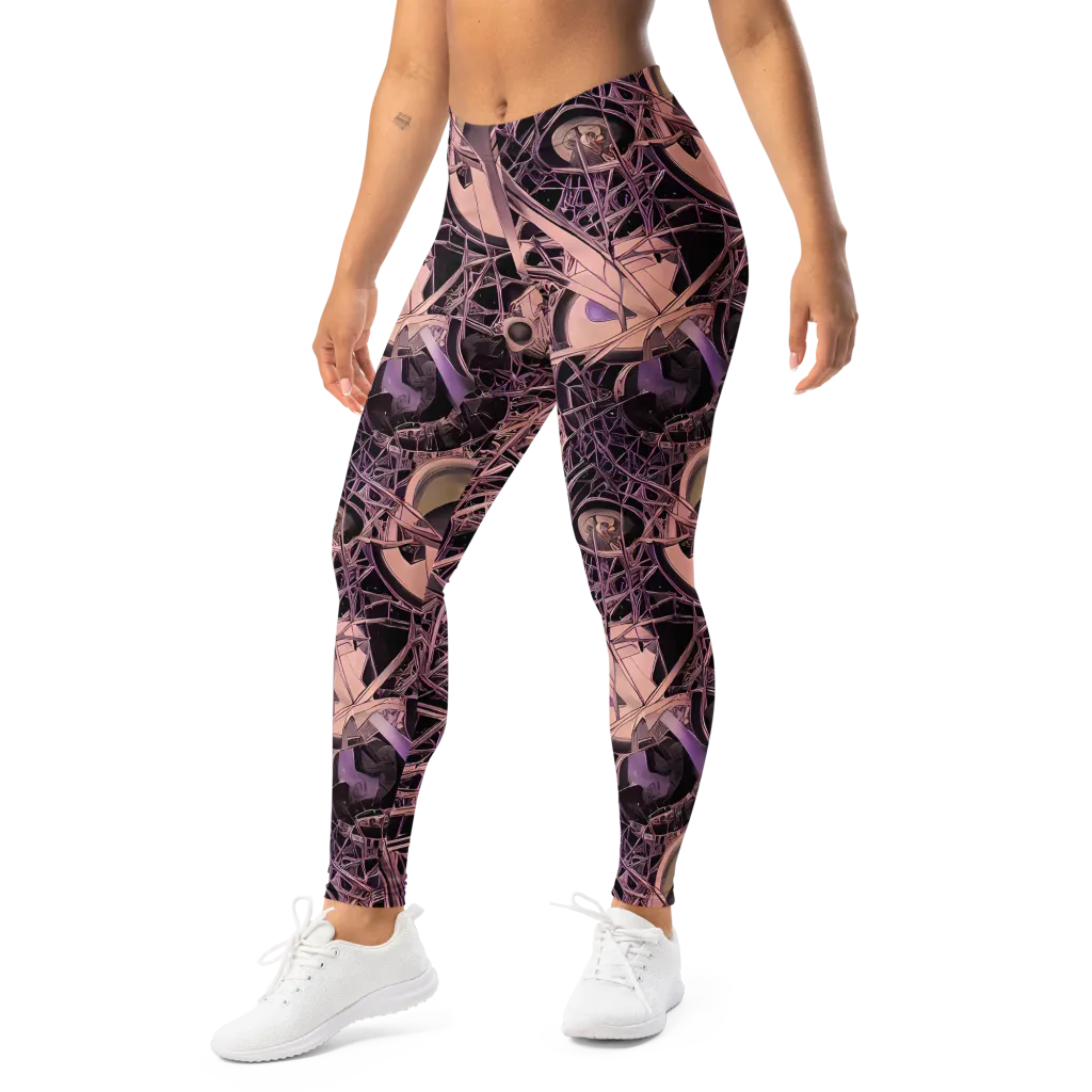 Mauve Labyrinth on Leggings — Left Front