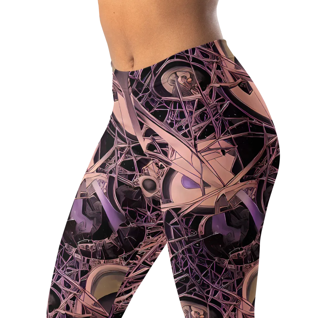 Mauve Labyrinth on Leggings — Left Front