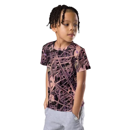 Mauve Labyrinth on a Kids Crew Neck T-Shirt