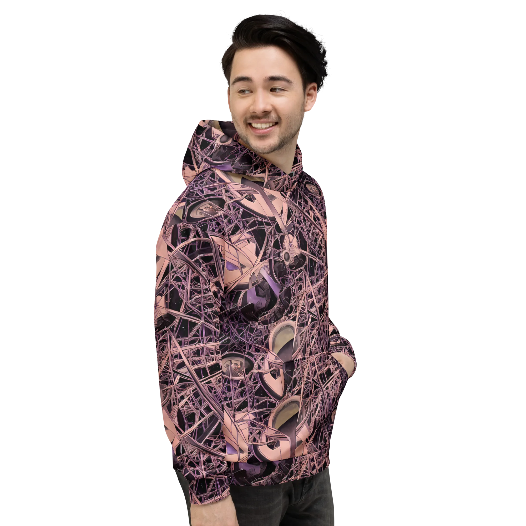 Mauve Labyrinth on Hoodie — Right