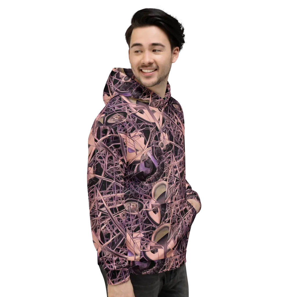 Mauve Labyrinth on Hoodie — Right