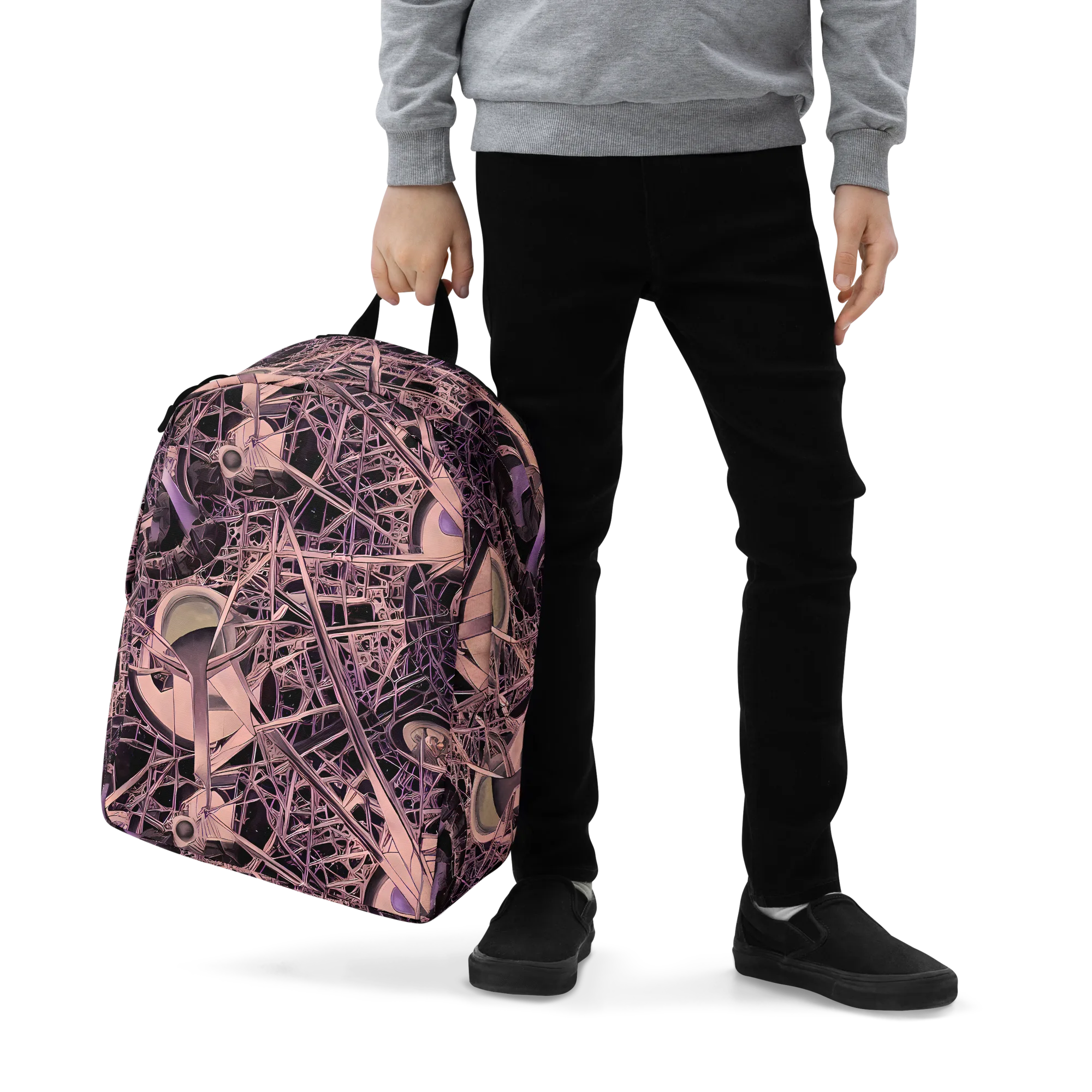 Mauve Labyrinth on Minimalist Backpack — Zoomed-in