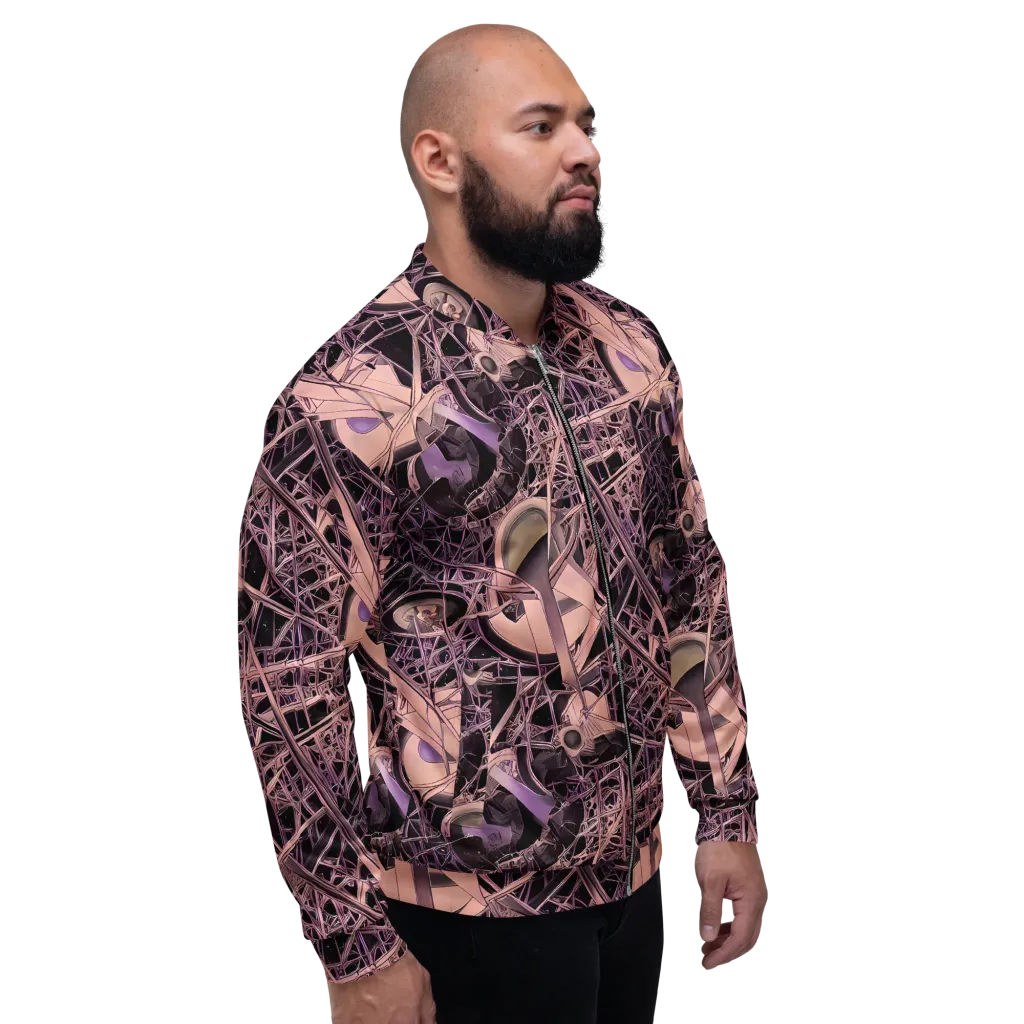 Mauve Labyrinth on Bomber Jacket — Right