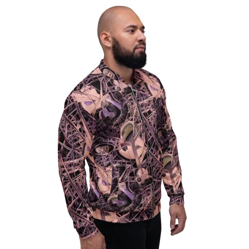 Mauve Labyrinth on a Bomber Jacket