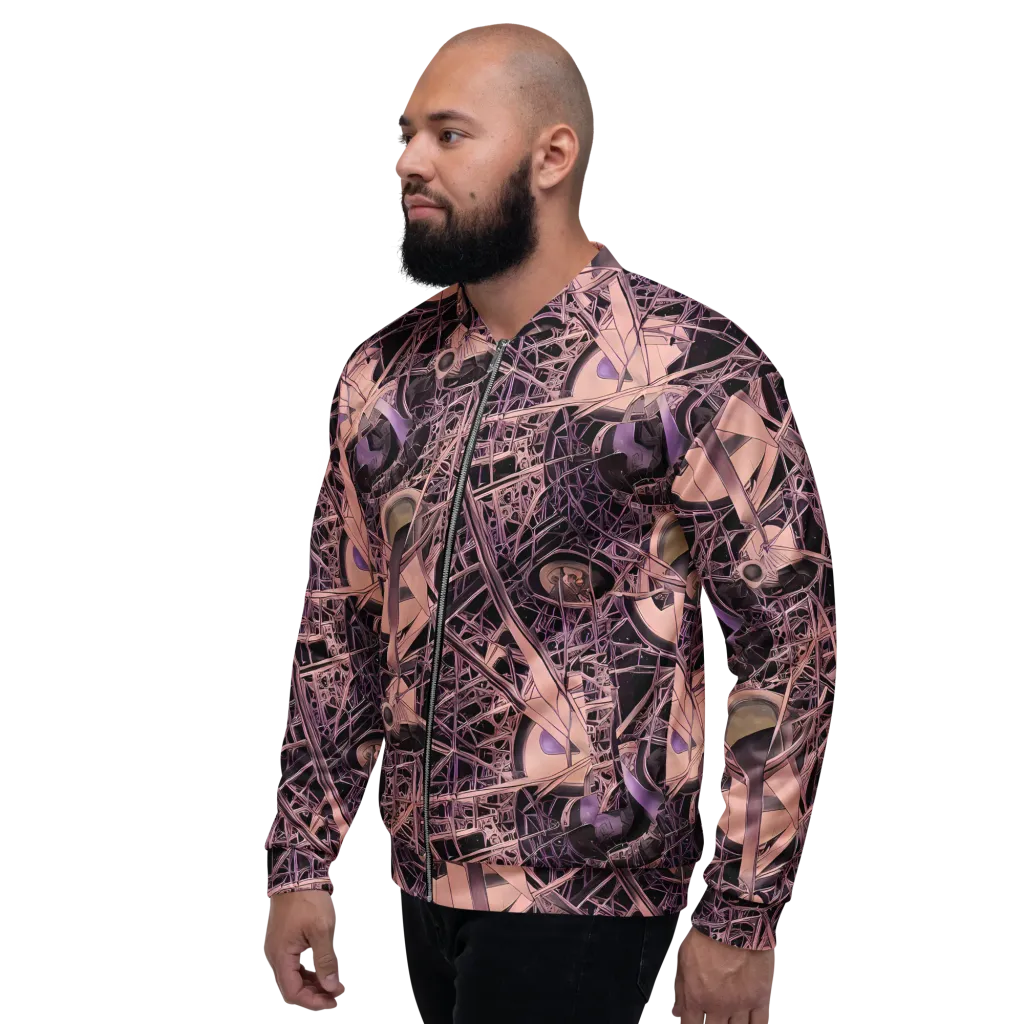 Mauve Labyrinth on Bomber Jacket — Left