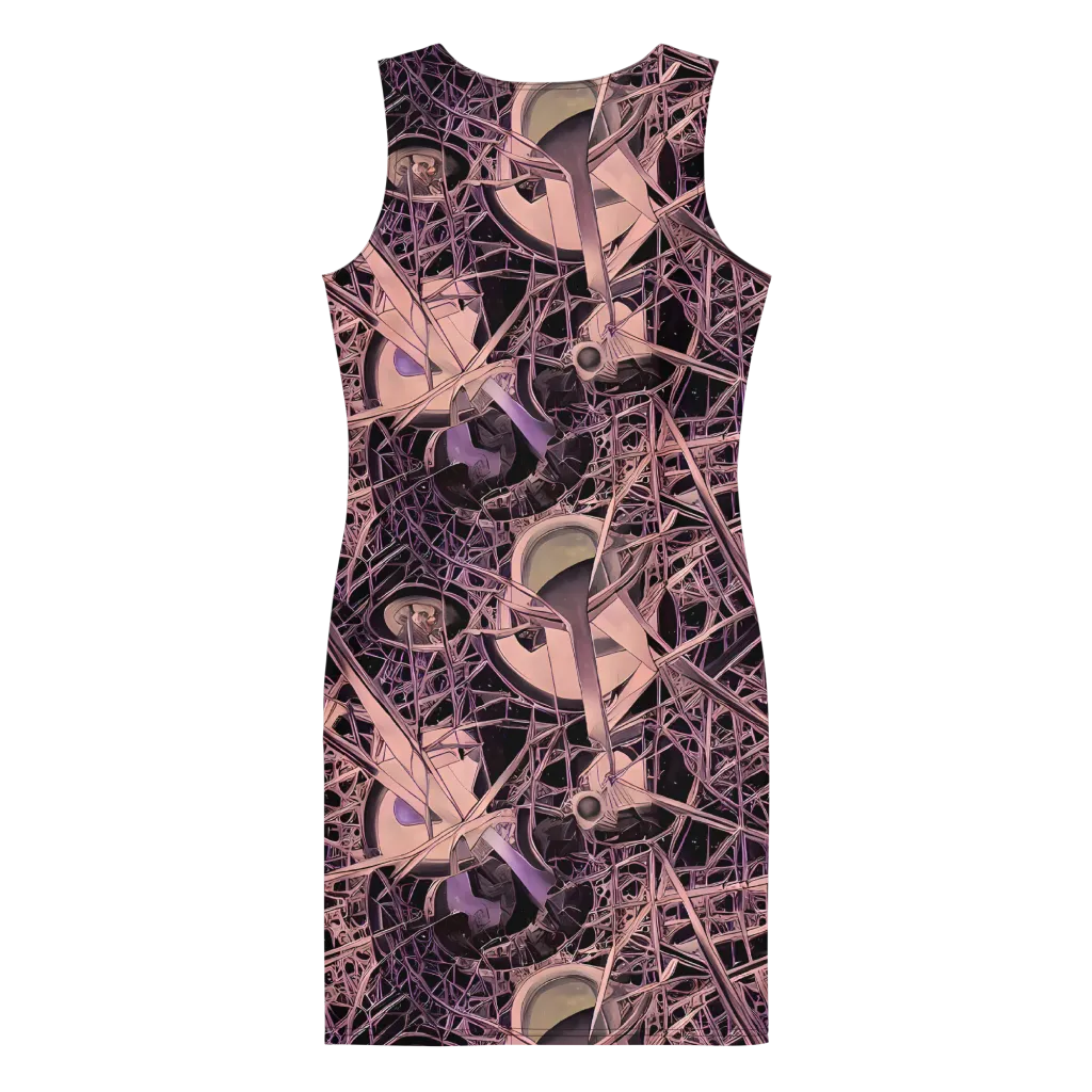 Mauve Labyrinth on Bodycon Dress — Back