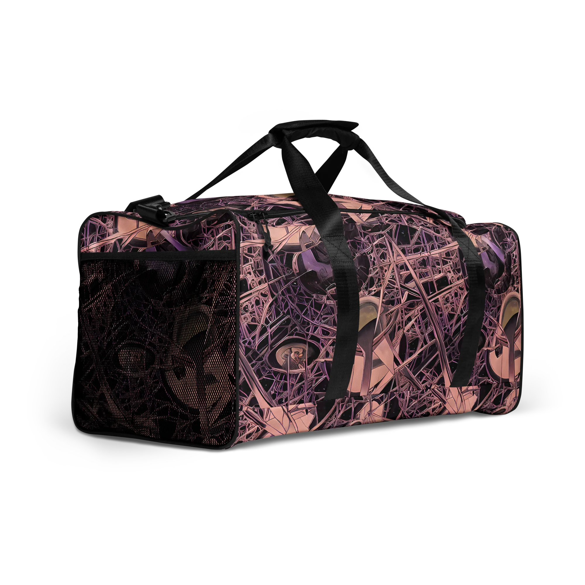 Mauve Labyrinth on Duffle Bag — Right Front