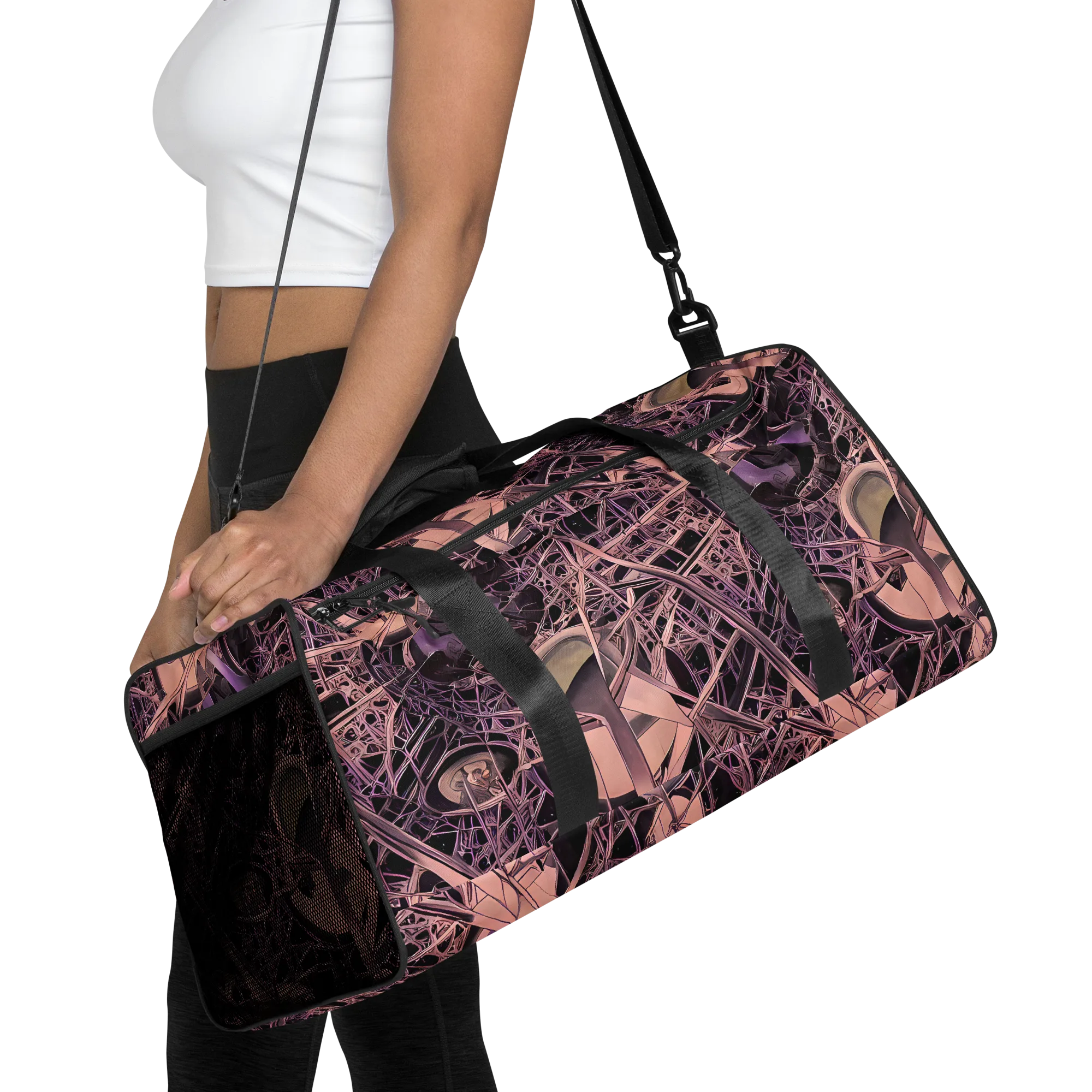Mauve Labyrinth on Duffle Bag — Front