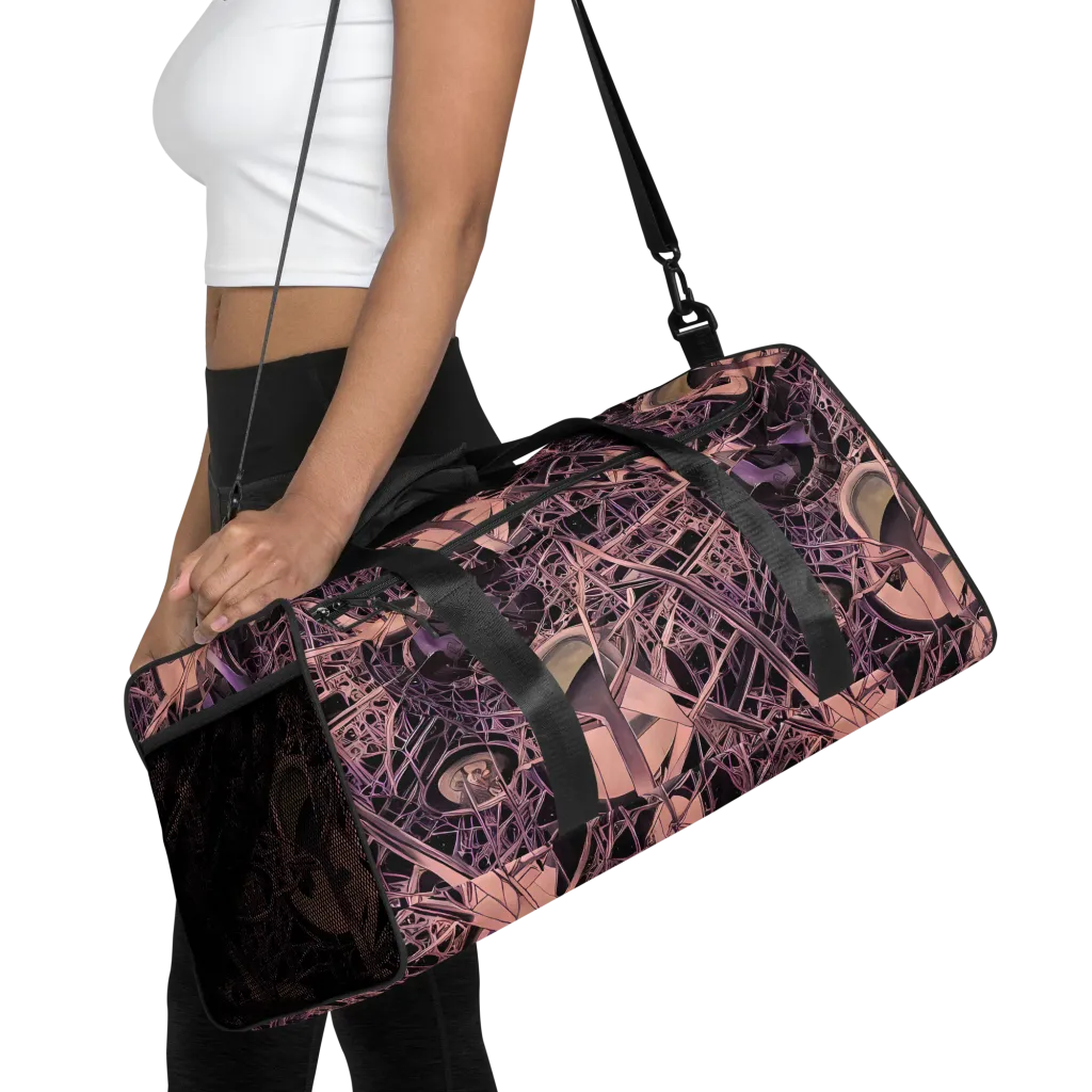 Mauve Labyrinth on Duffle Bag — Front