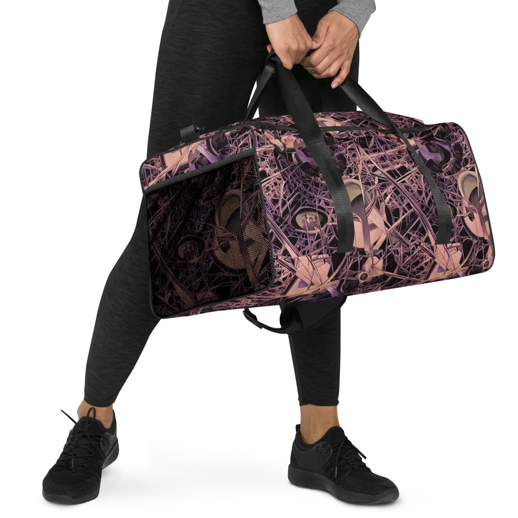 Mauve Labyrinth on Duffle Bag — Right Front