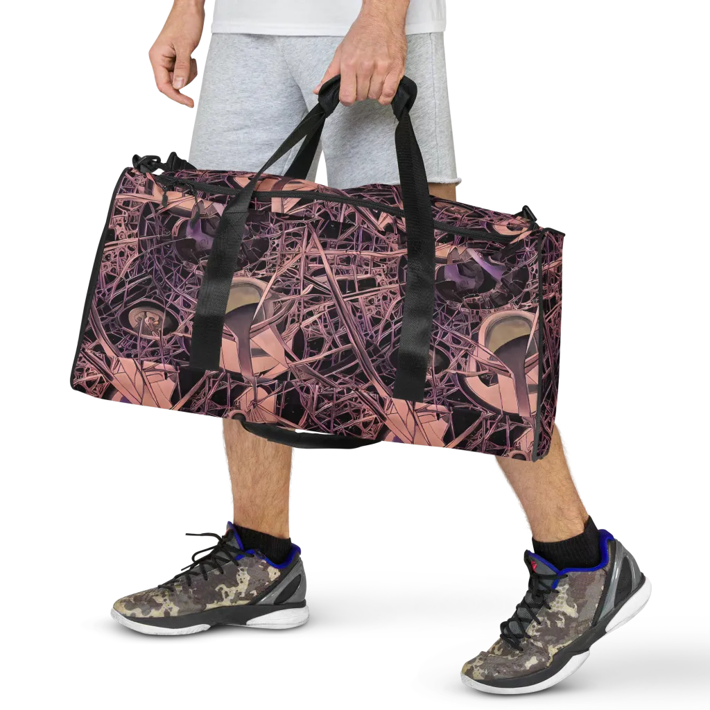 Mauve Labyrinth on Duffle Bag — Front