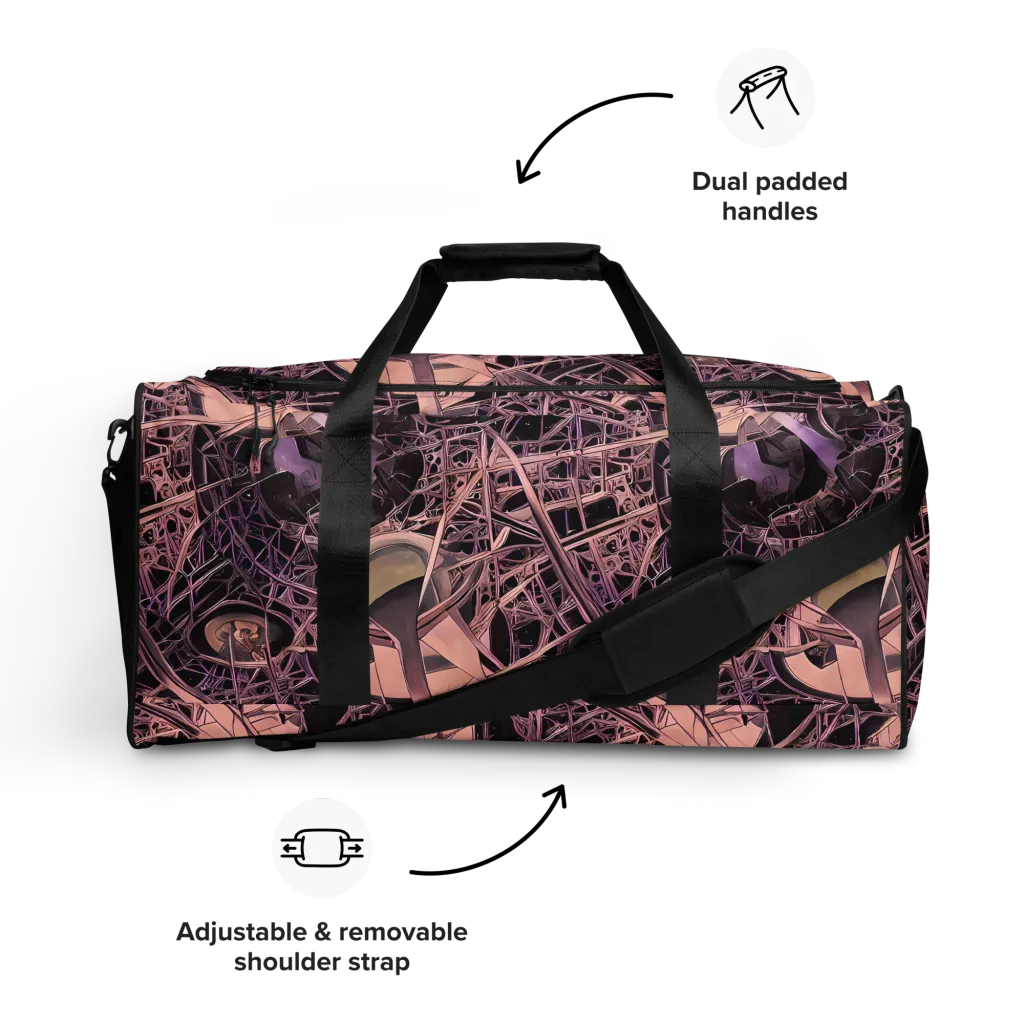 Mauve Labyrinth on Duffle Bag — Front