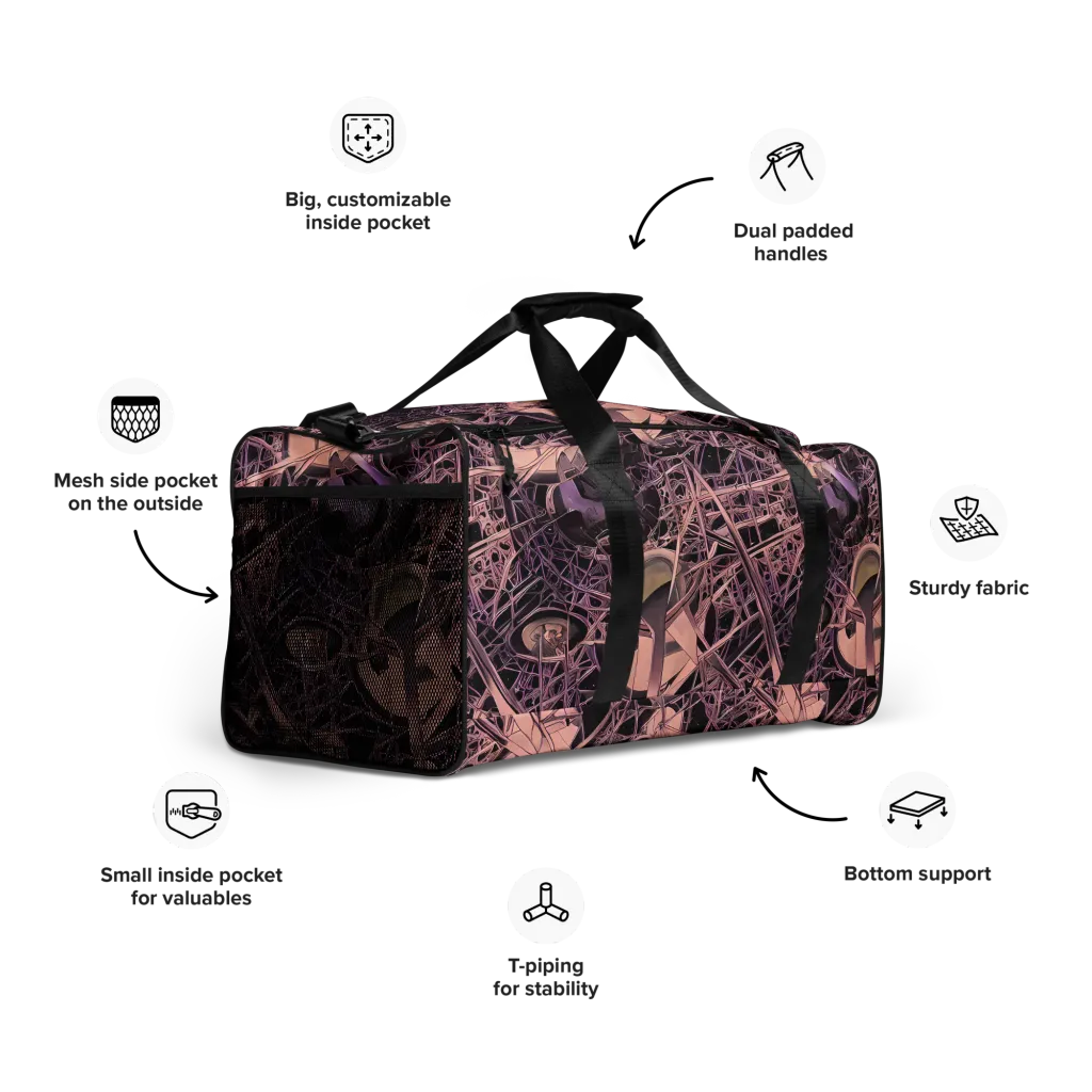 Mauve Labyrinth on Duffle Bag — Right Front