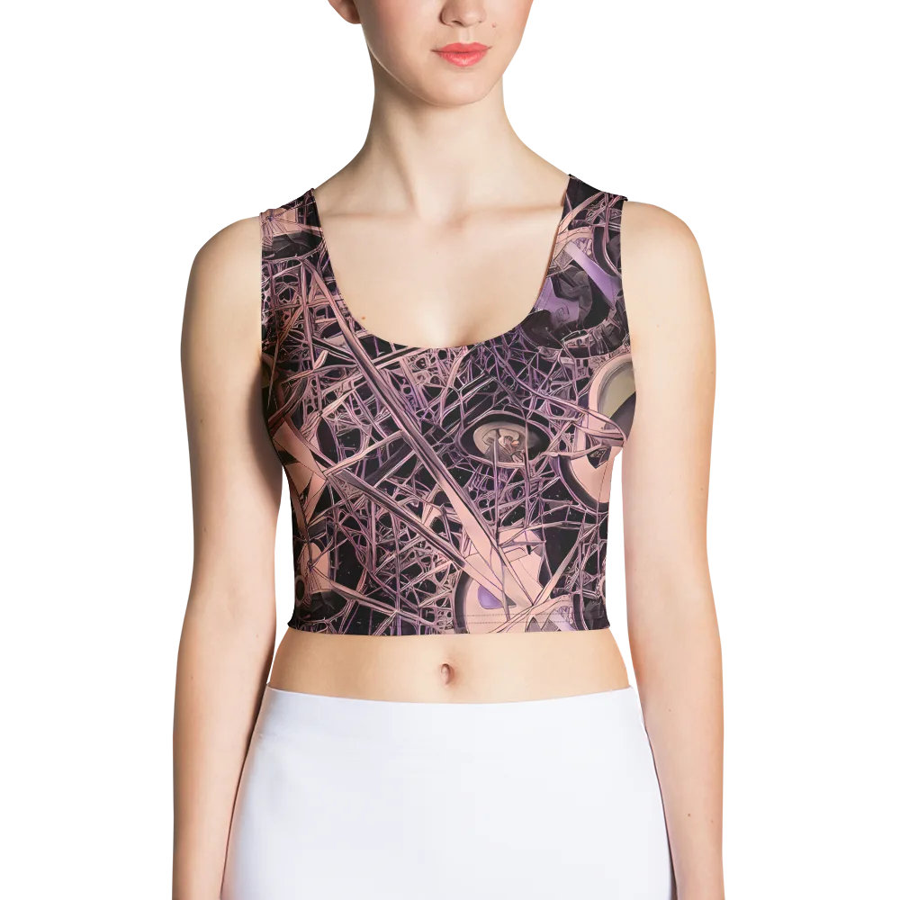 Mauve Labyrinth on Crop Top — Front