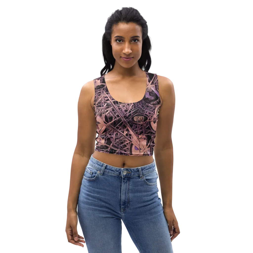 Mauve Labyrinth on Crop Top — Front