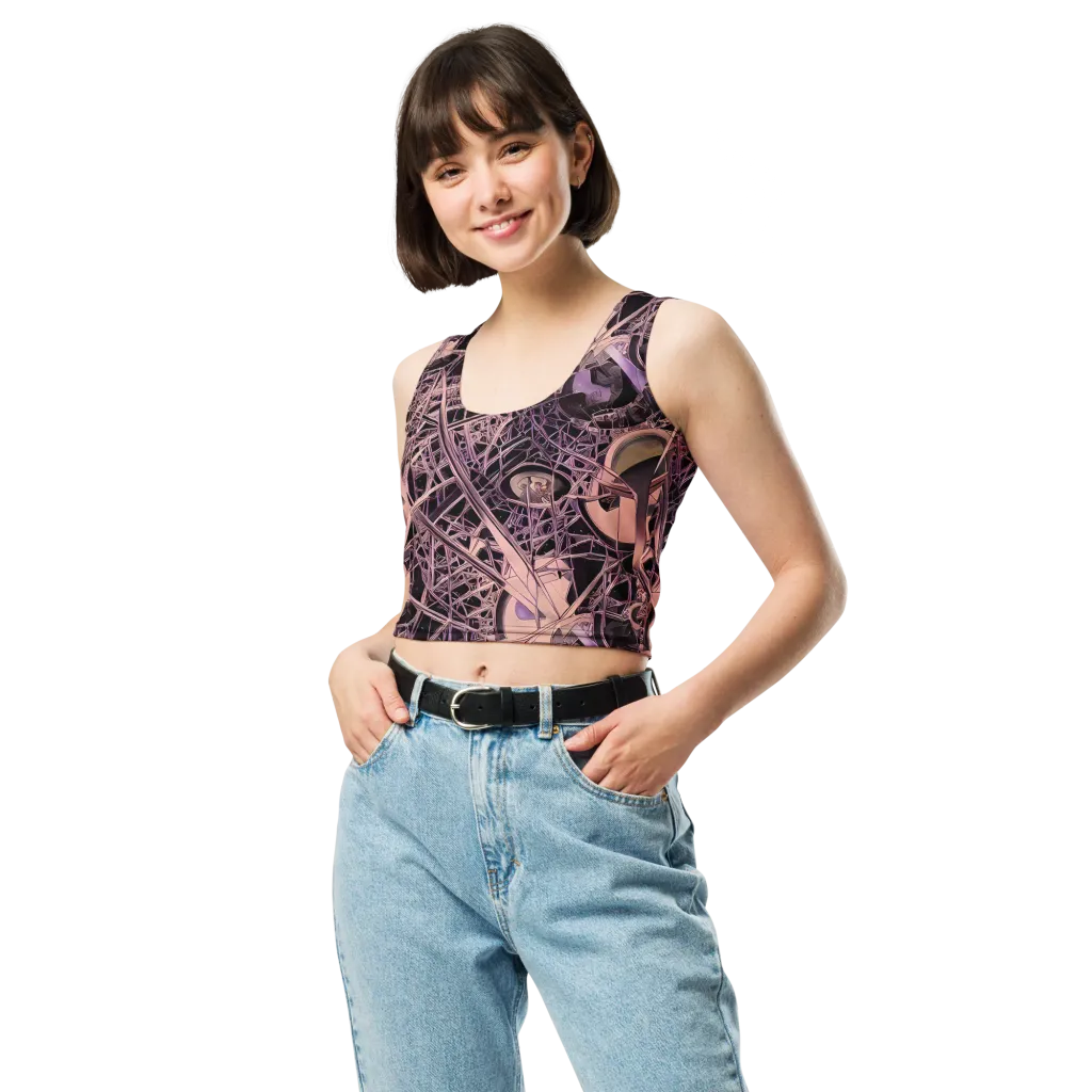 Mauve Labyrinth on Crop Top — Front