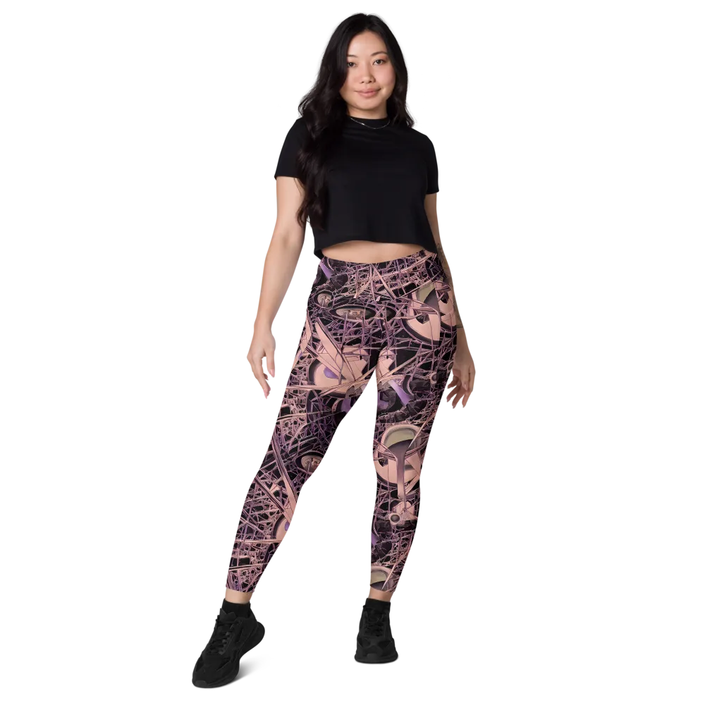 Mauve Labyrinth on Leggings with Pockets — Front