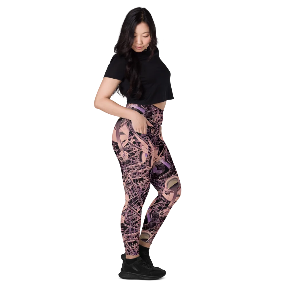 Mauve Labyrinth on Leggings with Pockets — Right