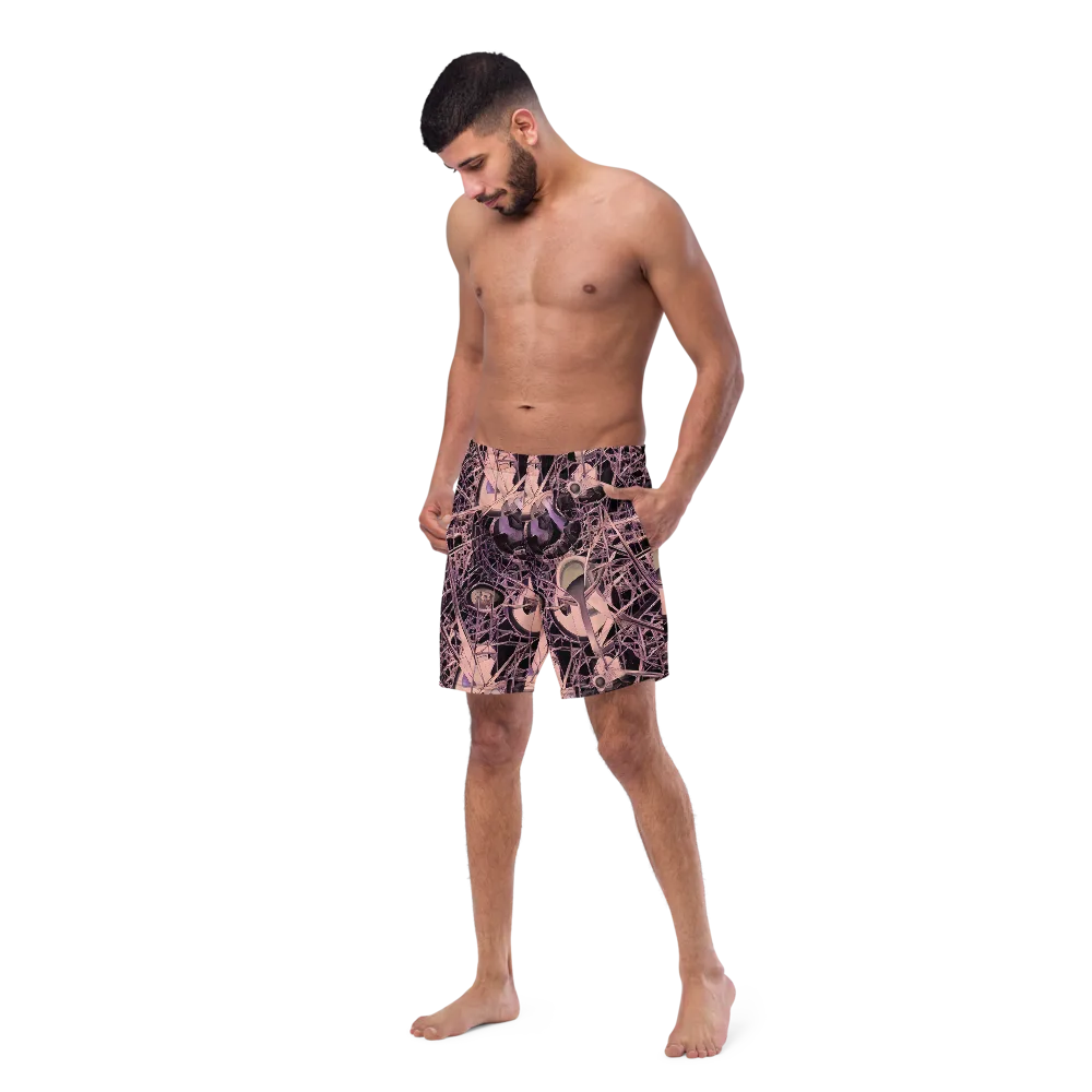 Mauve Labyrinth on Swim Trunks — Left Front