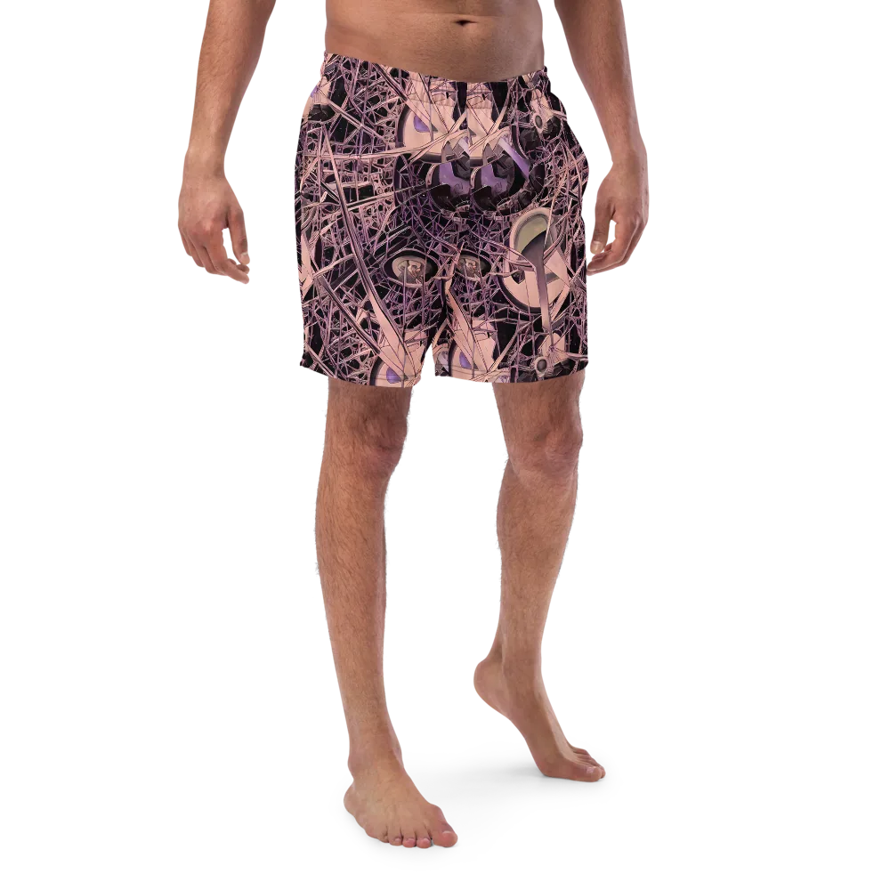 Mauve Labyrinth on Swim Trunks — Front