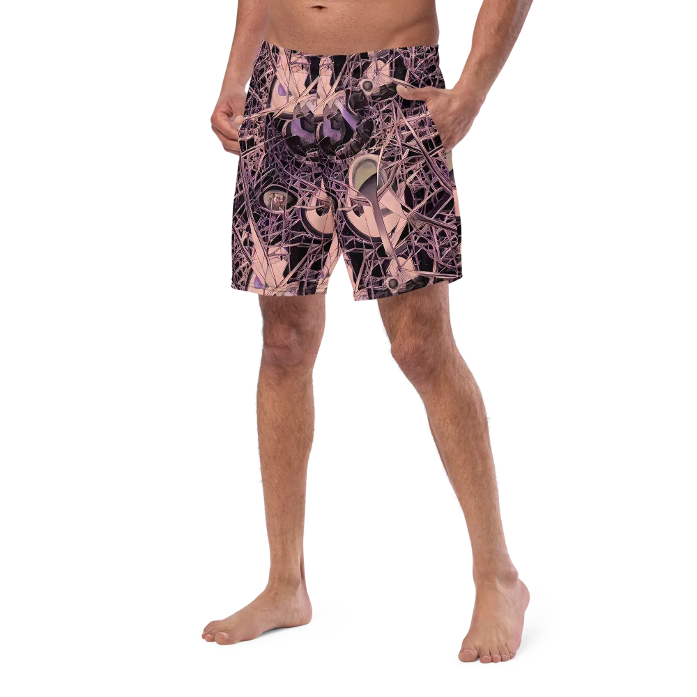 Mauve Labyrinth on Swim Trunks — Left Front