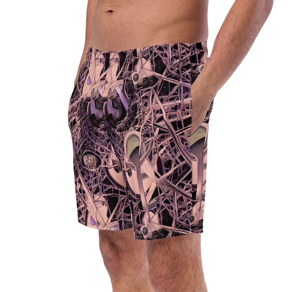 Mauve Labyrinth on Swim Trunks — Left Front