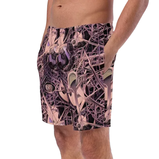 Mauve Labyrinth on a Swim Trunks