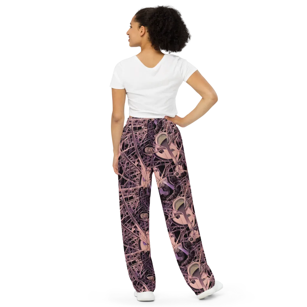 Mauve Labyrinth on Wide-Leg Pants — Back