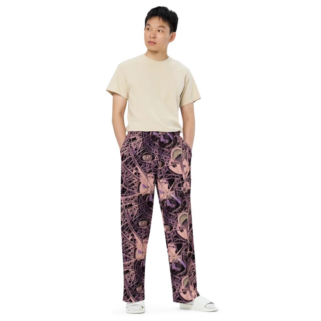 Mauve Labyrinth on Wide-Leg Pants — Front