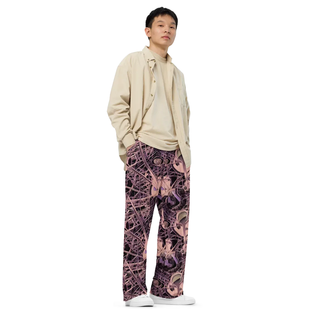 Mauve Labyrinth on Wide-Leg Pants — Right Front