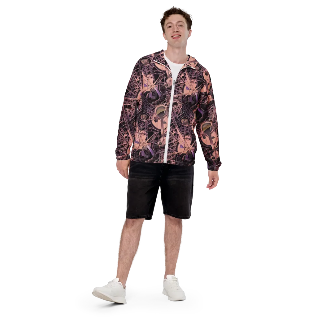 Mauve Labyrinth on Men's Windbreaker — Front