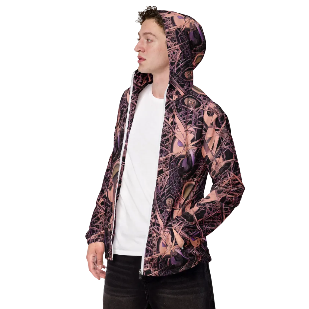 Mauve Labyrinth on Men's Windbreaker — Left Front