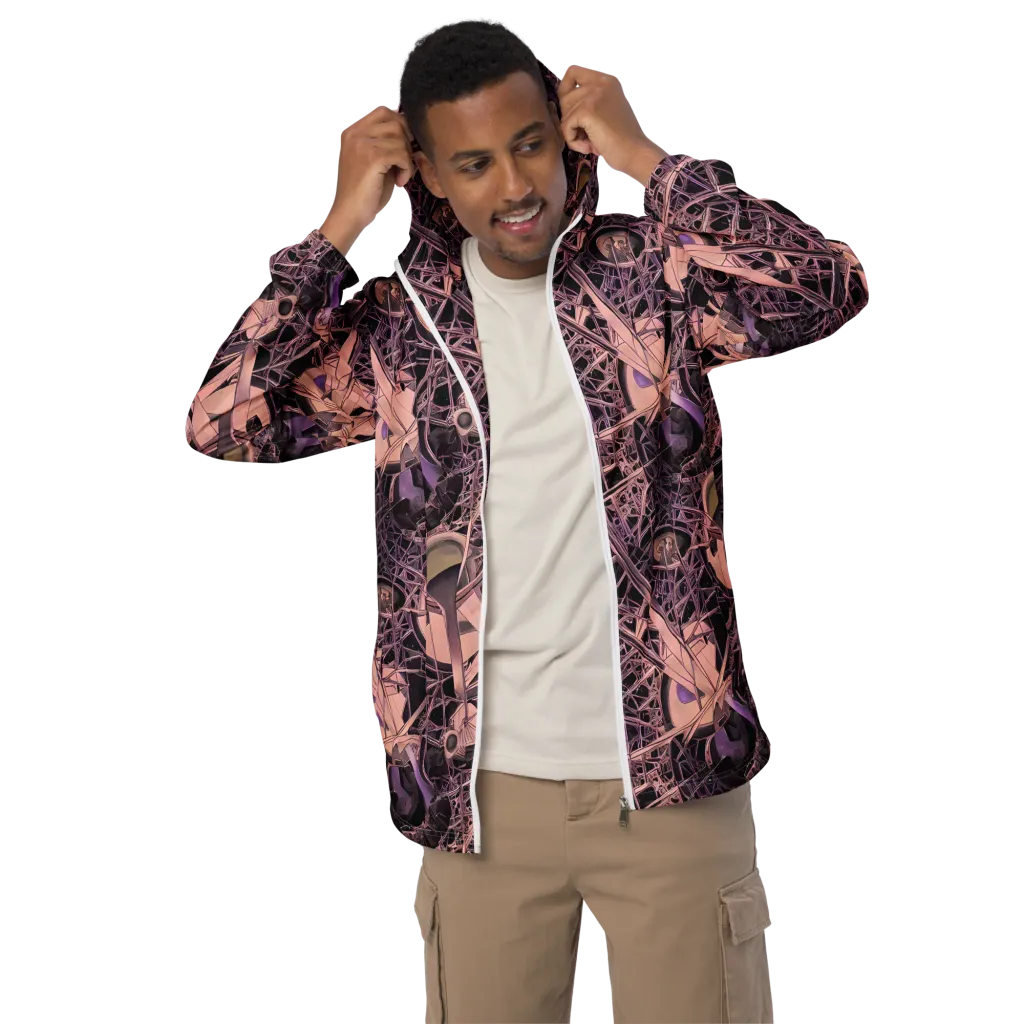 Mauve Labyrinth on Men's Windbreaker — Front