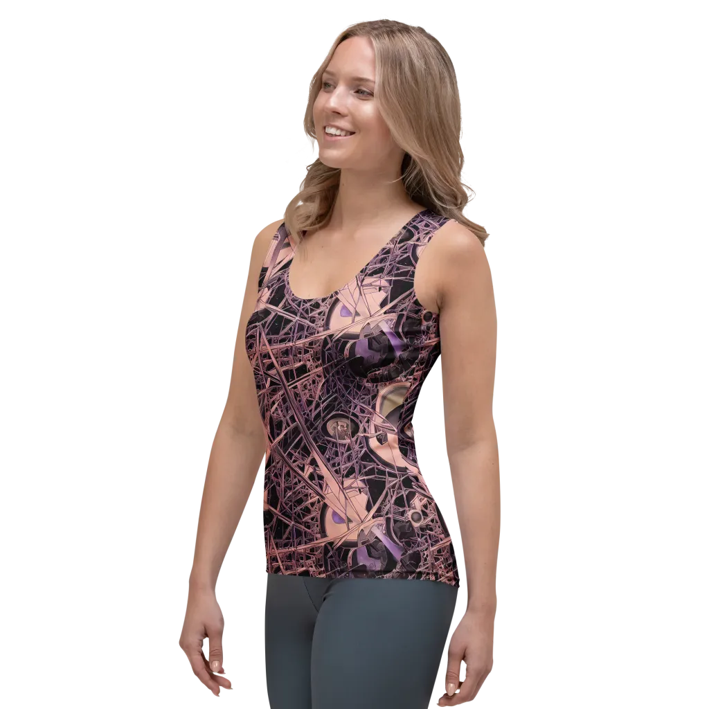 Mauve Labyrinth on Women's Tank Top — Left Front