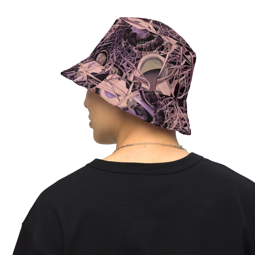 Mauve Labyrinth on Reversible Bucket Hat — Back Inside